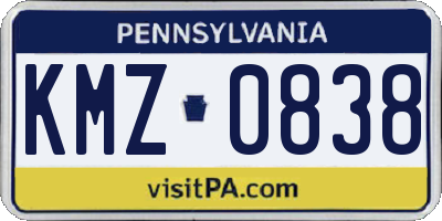 PA license plate KMZ0838