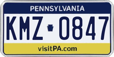 PA license plate KMZ0847