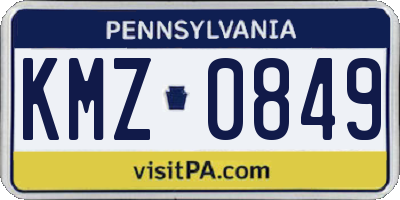 PA license plate KMZ0849