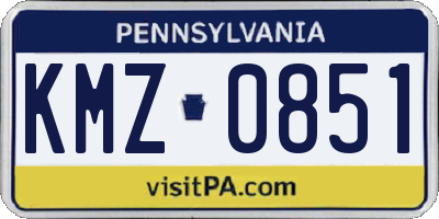 PA license plate KMZ0851