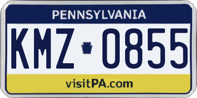 PA license plate KMZ0855