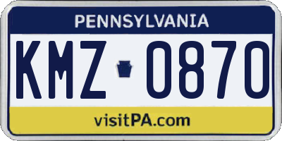 PA license plate KMZ0870