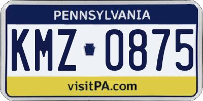 PA license plate KMZ0875