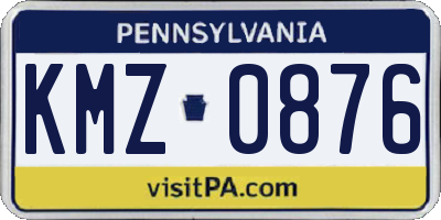 PA license plate KMZ0876
