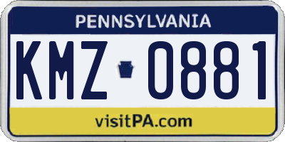 PA license plate KMZ0881