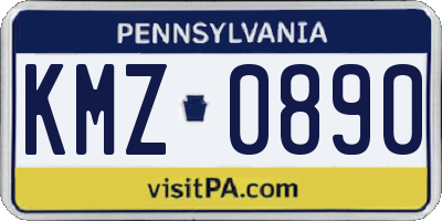 PA license plate KMZ0890