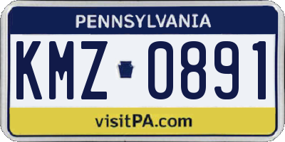 PA license plate KMZ0891