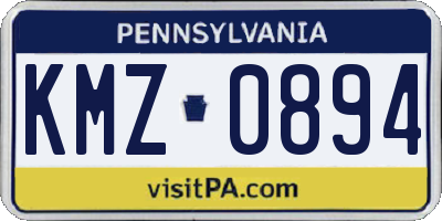 PA license plate KMZ0894