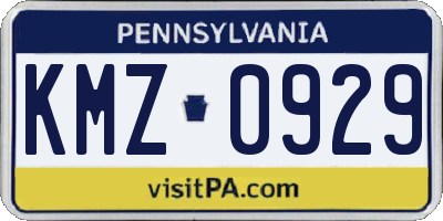 PA license plate KMZ0929