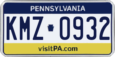 PA license plate KMZ0932