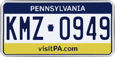 PA license plate KMZ0949