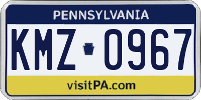 PA license plate KMZ0967