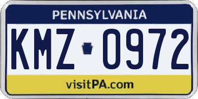 PA license plate KMZ0972