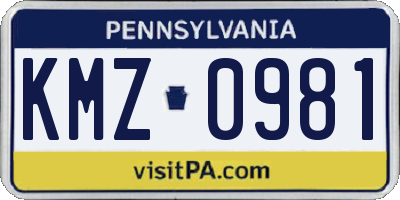 PA license plate KMZ0981