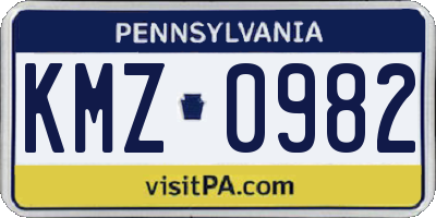 PA license plate KMZ0982