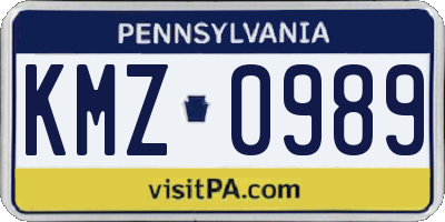 PA license plate KMZ0989