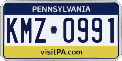 PA license plate KMZ0991