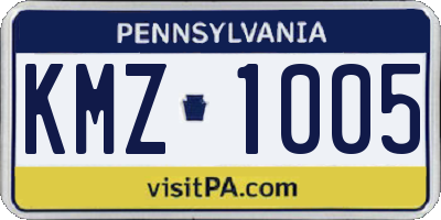 PA license plate KMZ1005