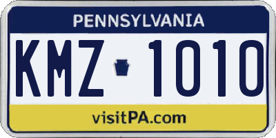PA license plate KMZ1010