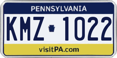 PA license plate KMZ1022