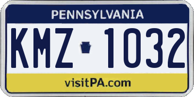 PA license plate KMZ1032