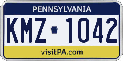 PA license plate KMZ1042