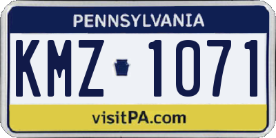 PA license plate KMZ1071