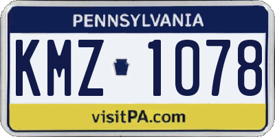 PA license plate KMZ1078
