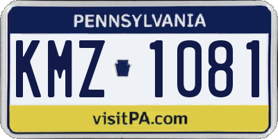 PA license plate KMZ1081