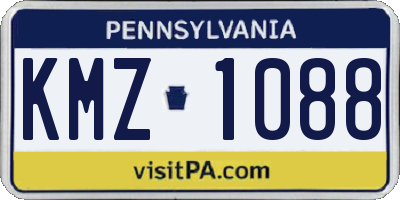 PA license plate KMZ1088