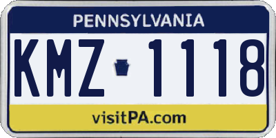 PA license plate KMZ1118