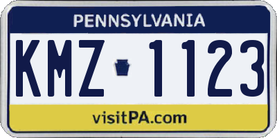 PA license plate KMZ1123