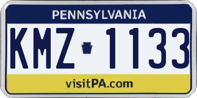 PA license plate KMZ1133