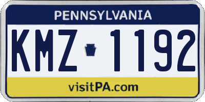 PA license plate KMZ1192