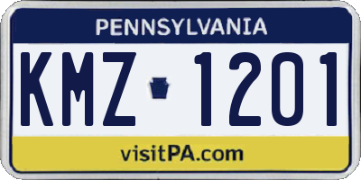 PA license plate KMZ1201
