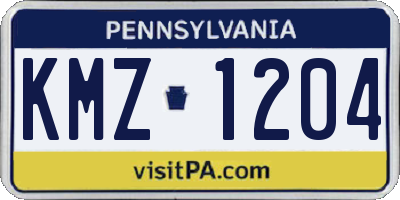 PA license plate KMZ1204