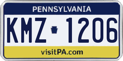PA license plate KMZ1206