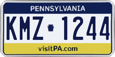 PA license plate KMZ1244