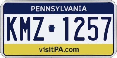 PA license plate KMZ1257