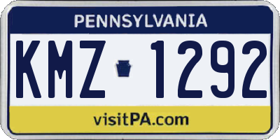 PA license plate KMZ1292