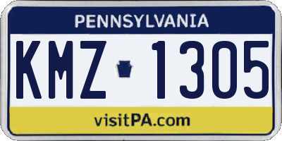 PA license plate KMZ1305