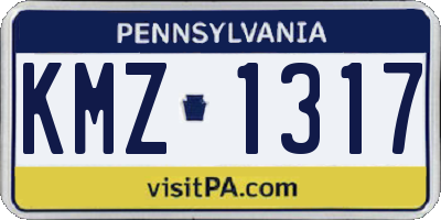 PA license plate KMZ1317