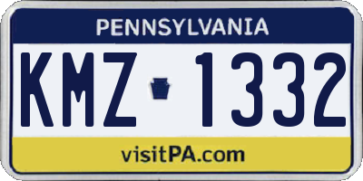 PA license plate KMZ1332