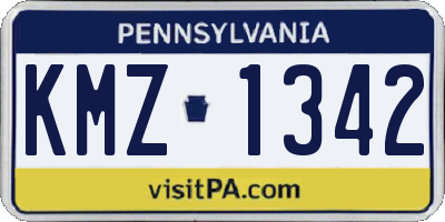 PA license plate KMZ1342