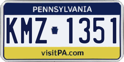 PA license plate KMZ1351