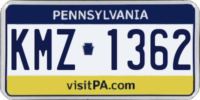 PA license plate KMZ1362