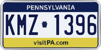 PA license plate KMZ1396