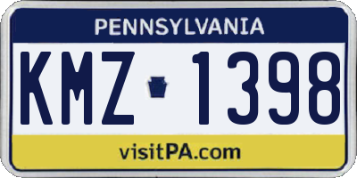 PA license plate KMZ1398