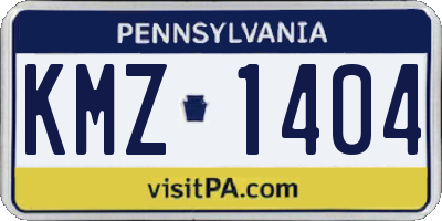 PA license plate KMZ1404