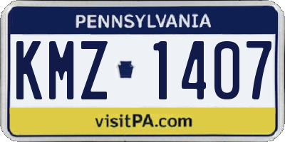PA license plate KMZ1407